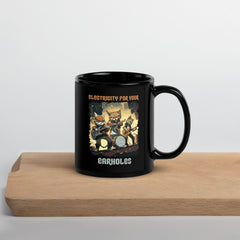 Electricity for Your Earholes Black Glossy Mug - Beyond T-shirts