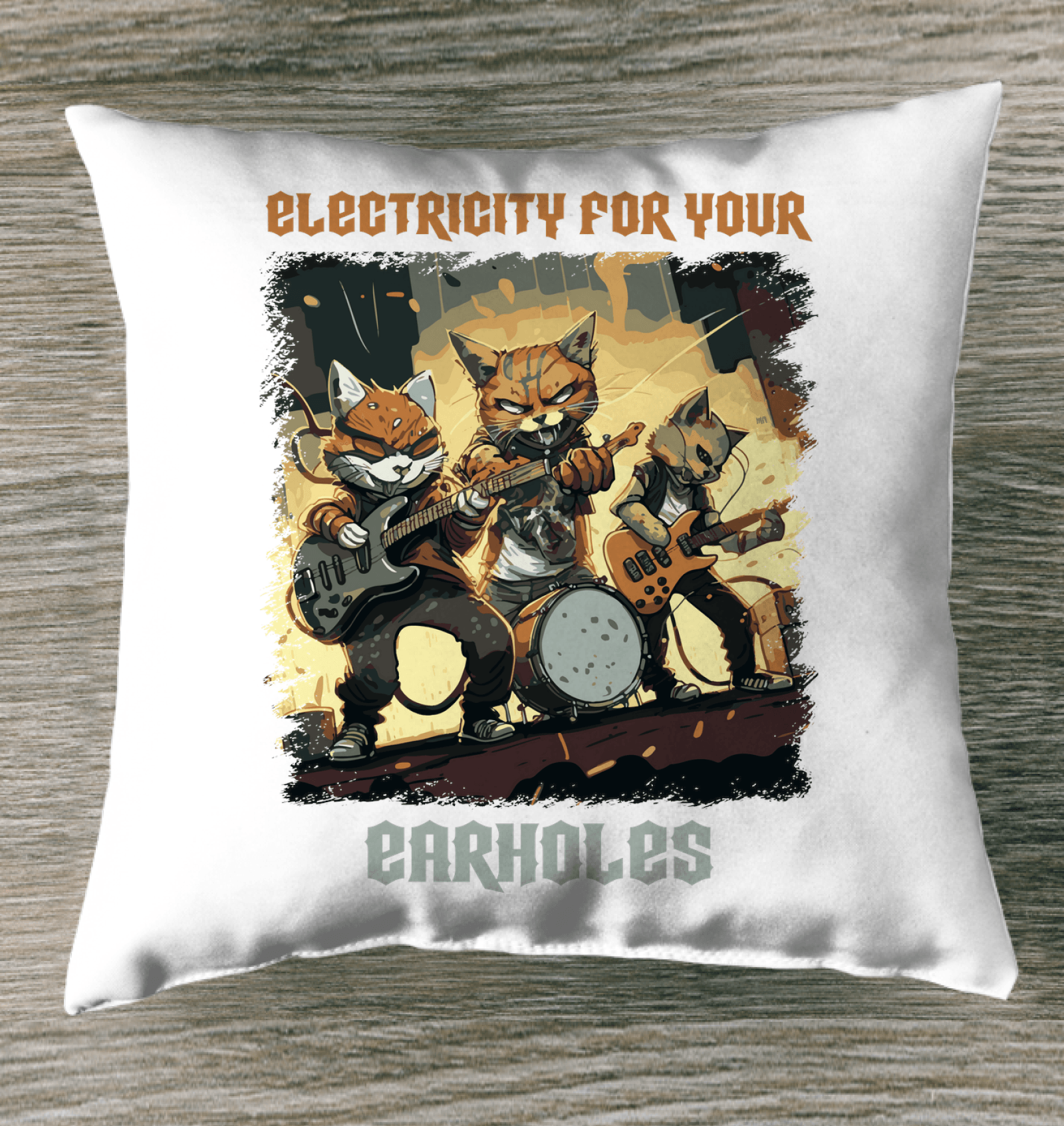 Electricity For Your Earholes Indoor Pillow - Beyond T-shirts