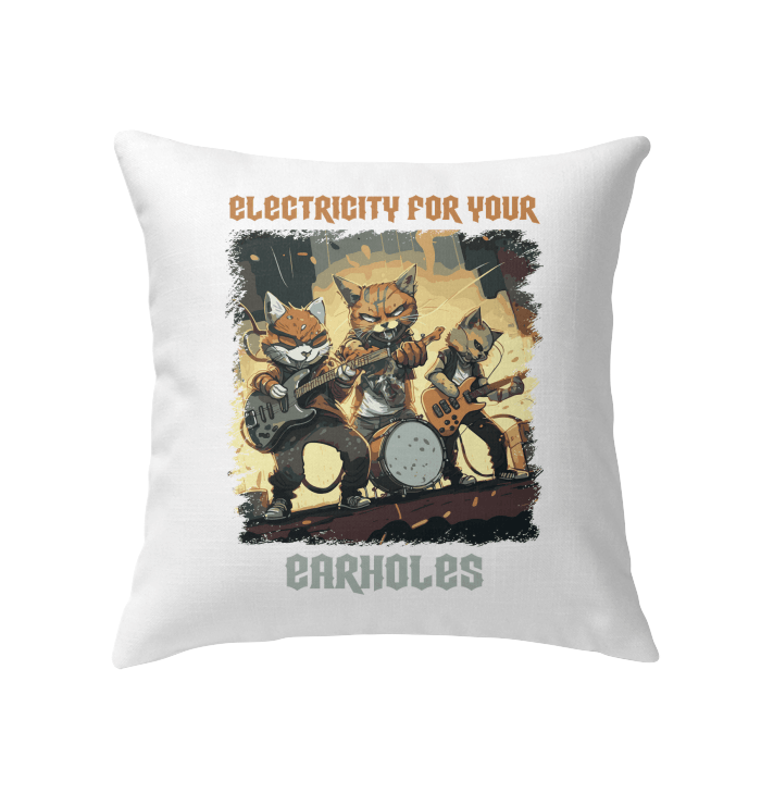 Electricity For Your Earholes Indoor Pillow - Beyond T-shirts