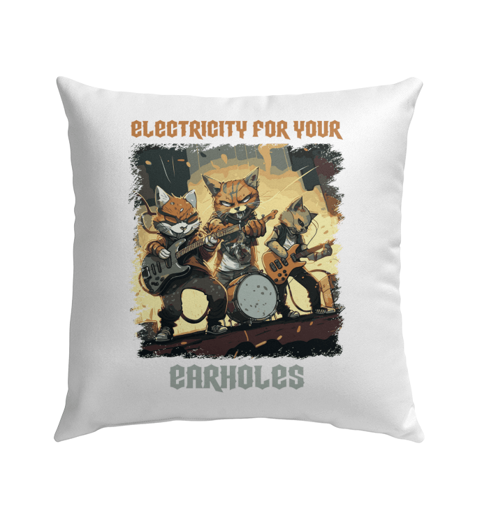 Electricity For Your Earholes Outdoor Pillow - Beyond T-shirts