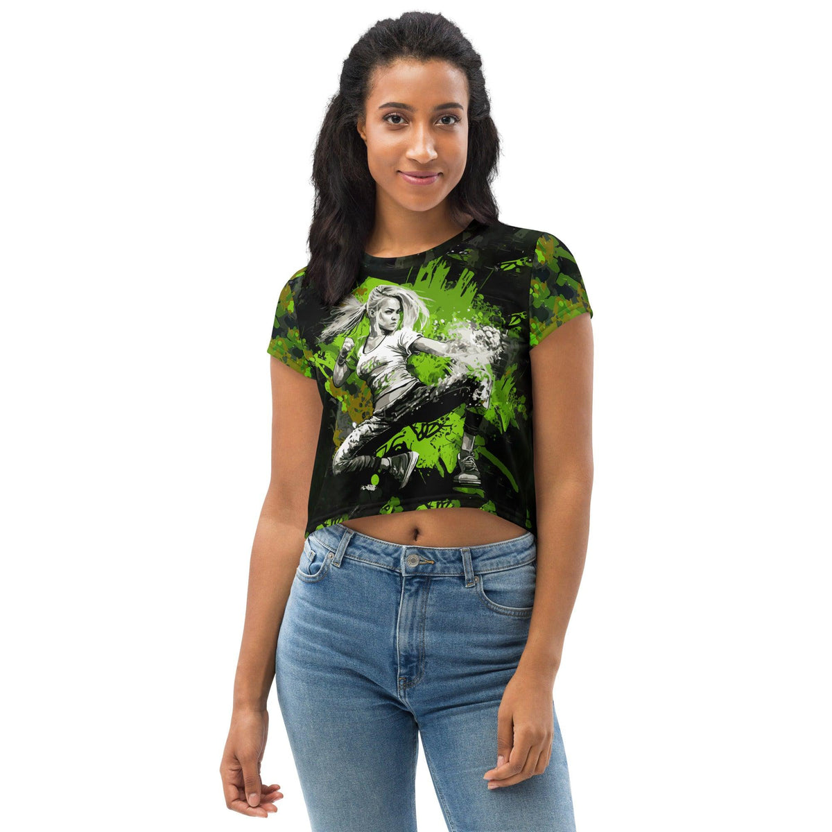 Fight For Your Dreams All-Over Print Crop Tee - Beyond T-shirts