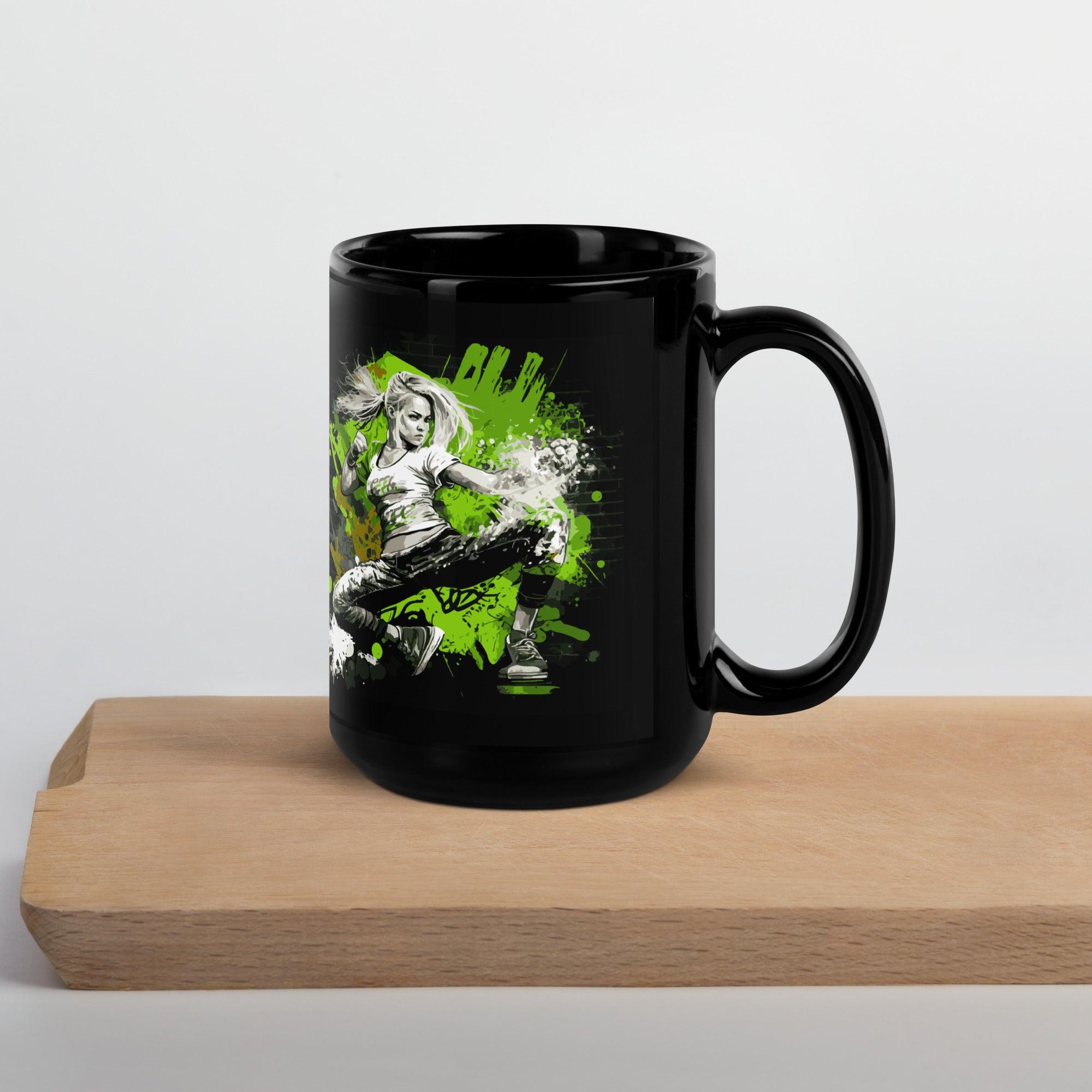 Fight For Your Dreams Black Glossy Mug - Beyond T-shirts