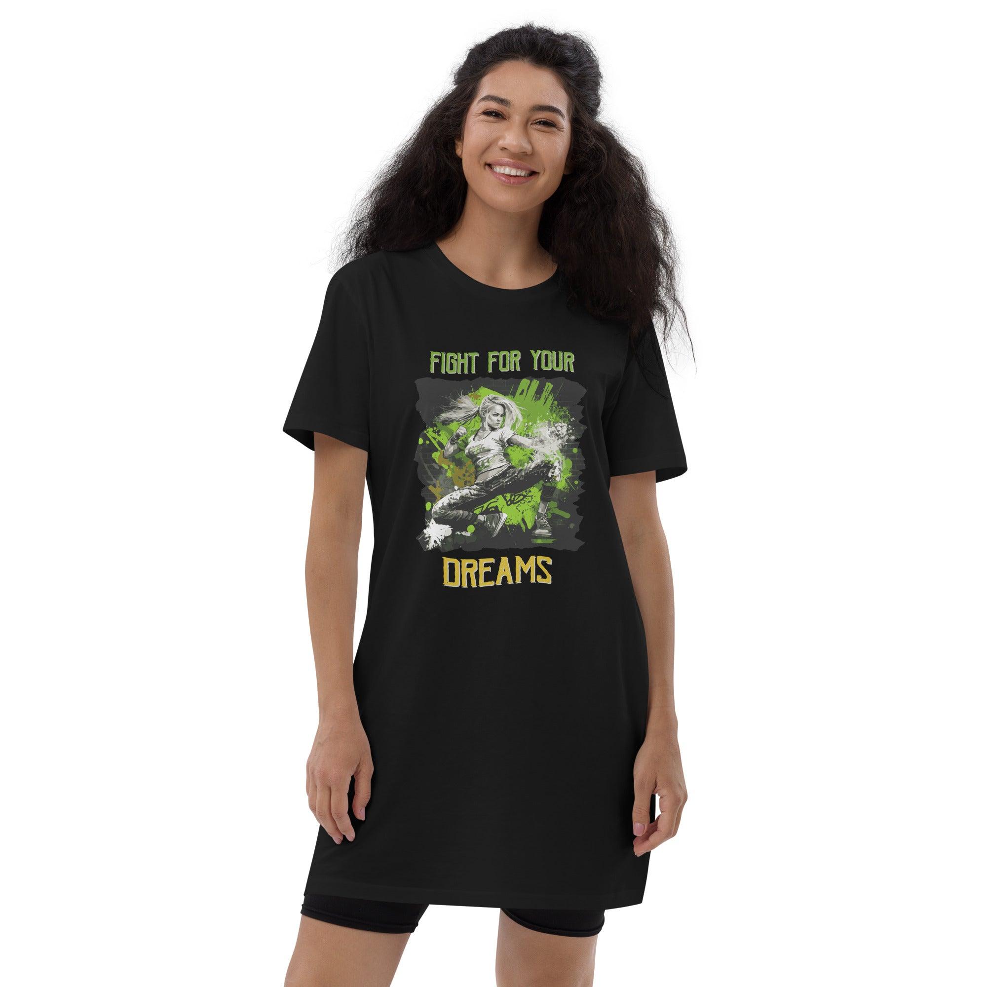 Fight For Your Dreams Organic Cotton T-Shirt Dress - Beyond T-shirts