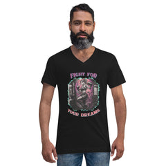 Fight For Your Dreams Unisex Short Sleeve V-Neck T-Shirt - Beyond T-shirts