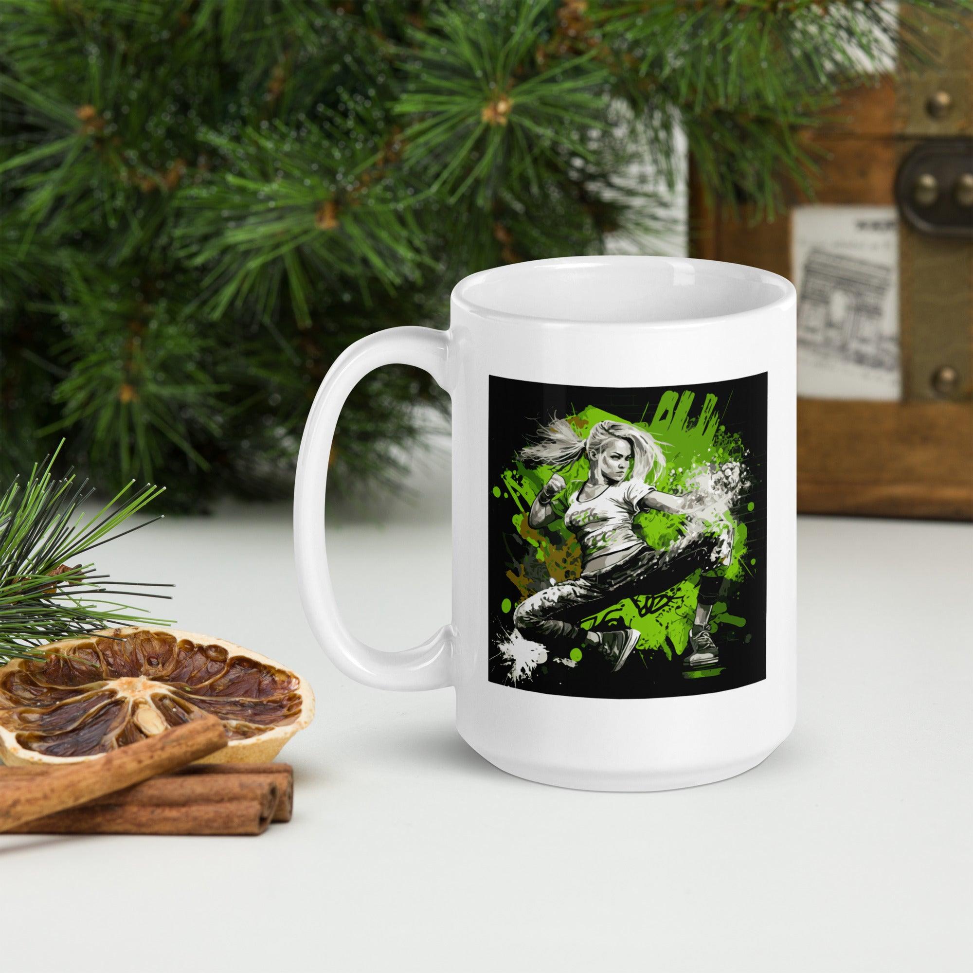 Fight For Your Dreams White Glossy Mug - Beyond T-shirts