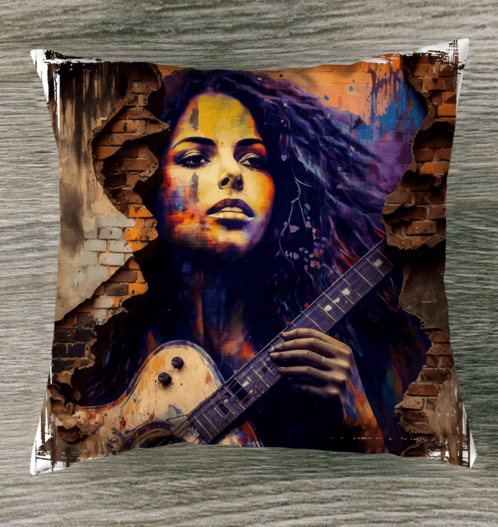 Fingers Dance Guitar Sings Outdoor Pillow - Beyond T-shirts