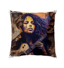 Fingers Dance Guitar Sings Outdoor Pillow - Beyond T-shirts