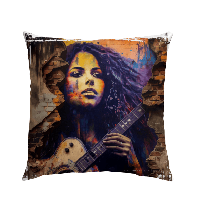 Fingers Dance Guitar Sings Outdoor Pillow - Beyond T-shirts