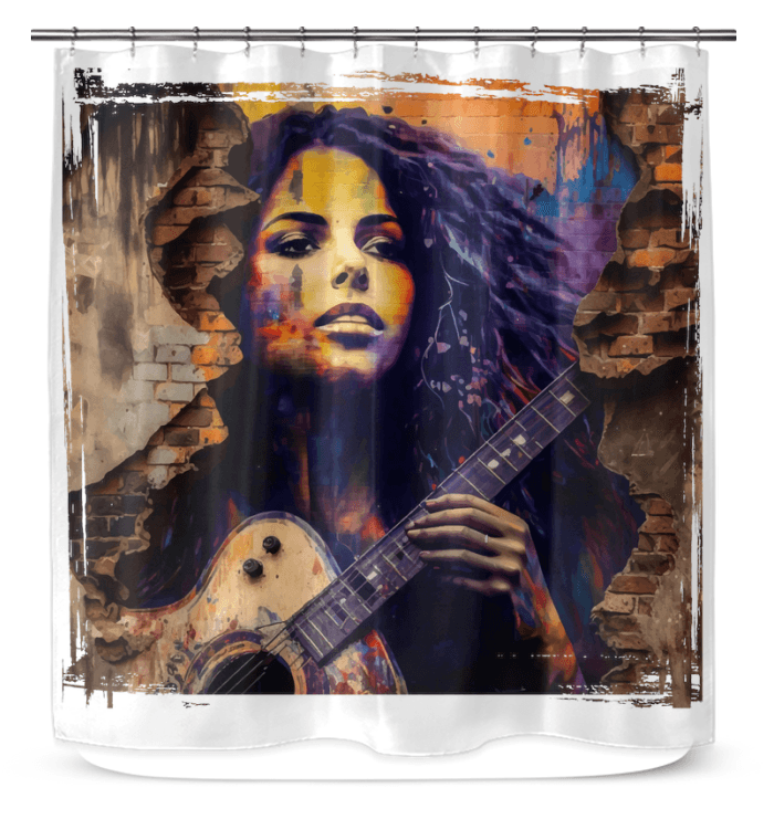 Fingers Dance Guitar Sings Shower Curtain - Beyond T-shirts