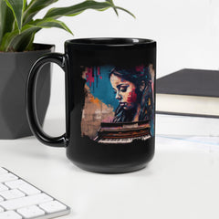 Fingers Dance On Keys Black Glossy Mug - Beyond T-shirts