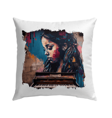 Fingers Dance On Keys Outdoor Pillow - Beyond T-shirts