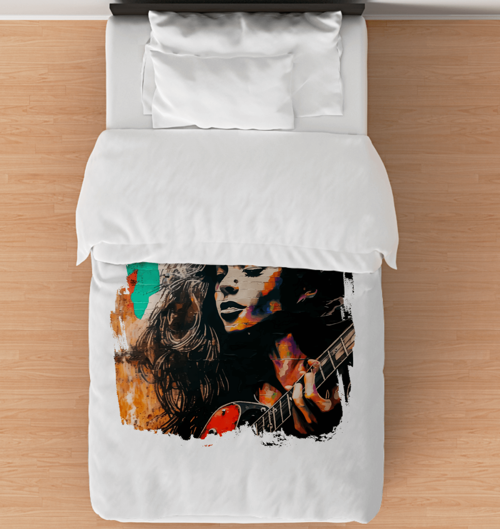 Fingers Dance On Strings Duvet Cover - Beyond T-shirts