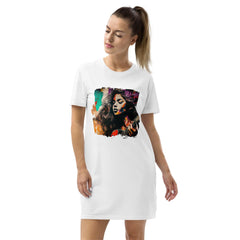 Fingers Dance On Strings Organic Cotton T-shirt Dress - Beyond T-shirts