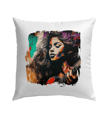 Fingers Dance On Strings Outdoor Pillow - Beyond T-shirts