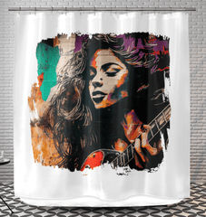 Fingers Dance On Strings Shower Curtain - Beyond T-shirts
