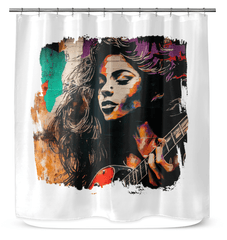 Fingers Dance On Strings Shower Curtain - Beyond T-shirts