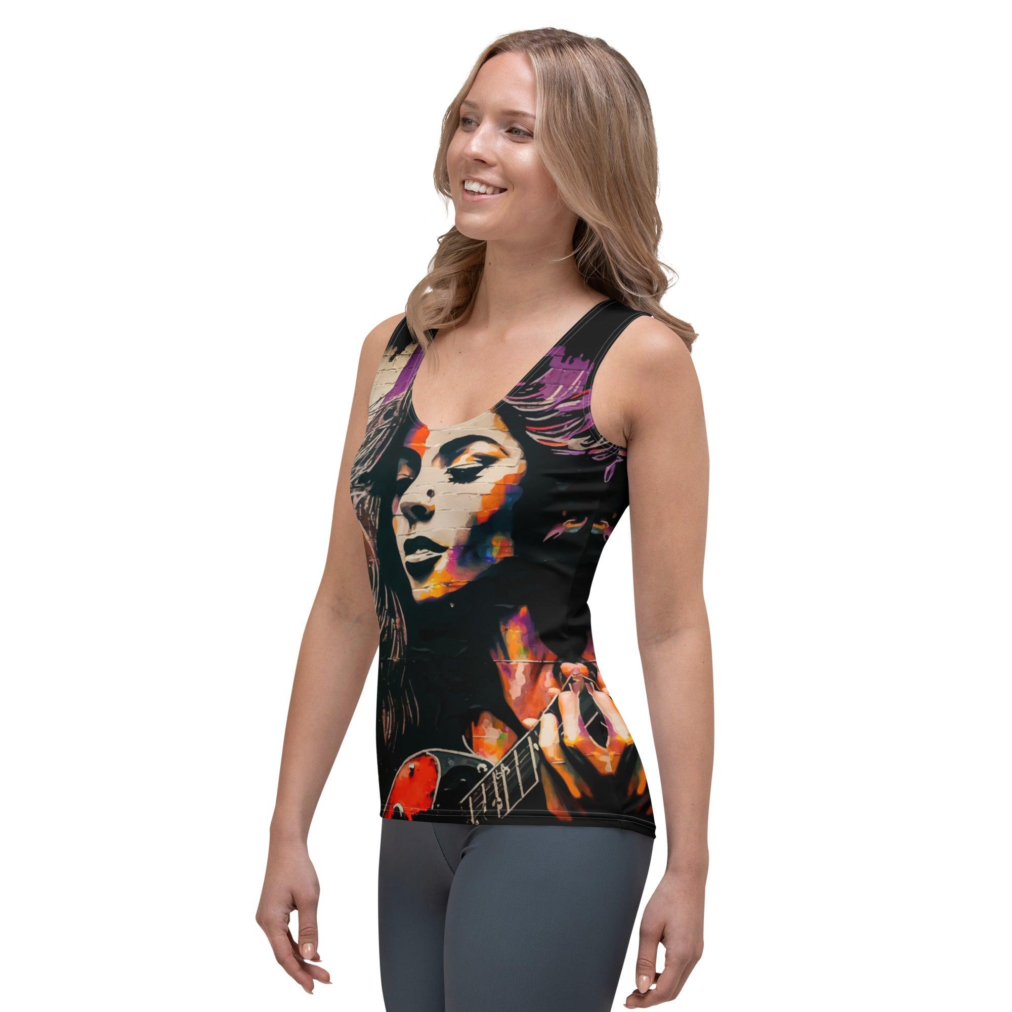 Fingers Dance On Strings Sublimation Cut & Sew Tank Top - Beyond T-shirts
