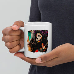 Fingers Dance On Strings White Glossy Mug - Beyond T-shirts