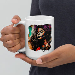 Fingers Dance On Strings White Glossy Mug - Beyond T-shirts