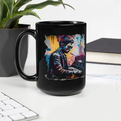 Fingers On Fire Black Glossy Mug - Beyond T-shirts