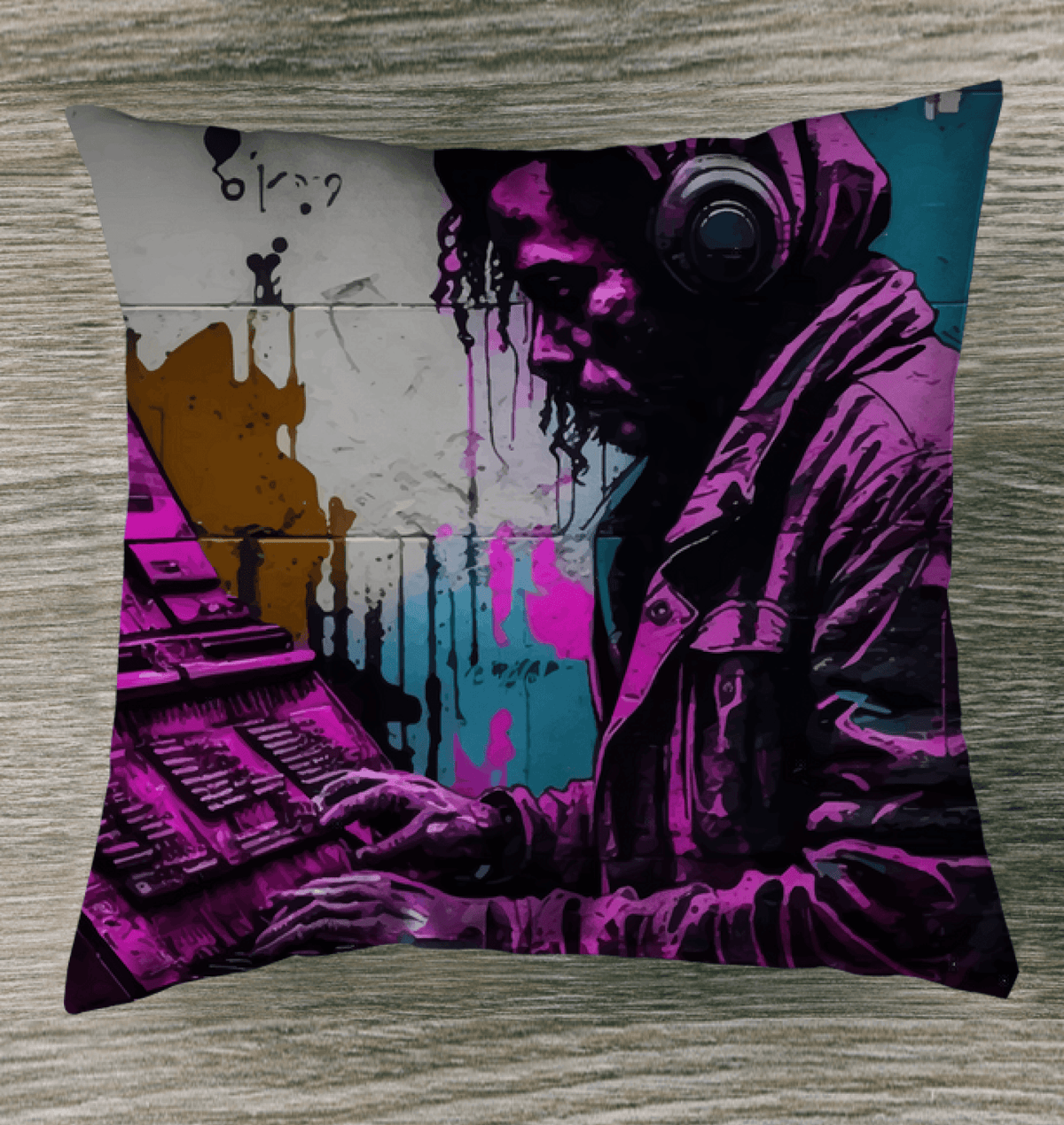 Fingers On The Keys Outdoor Pillow - Beyond T-shirts