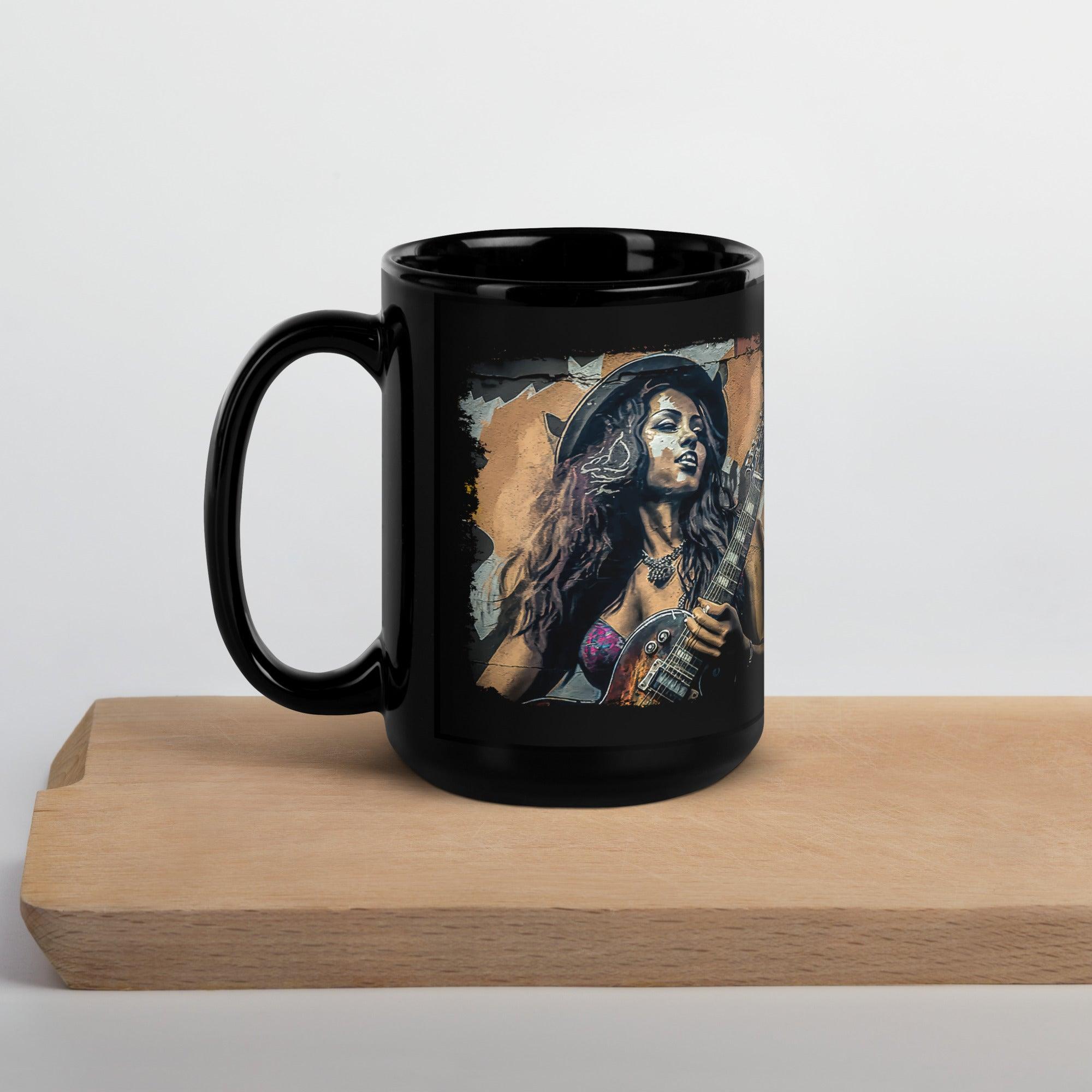 Fingers Paint With Sound Black Glossy Mug - Beyond T-shirts