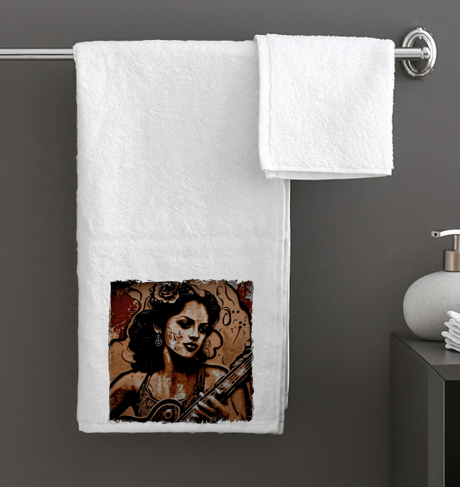 Flowing Passion Roaring Guitar Bath Towel - Beyond T-shirts