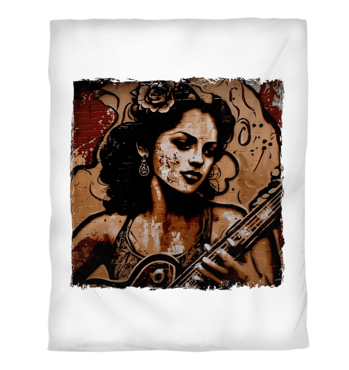 Flowing Passion Roaring Guitar Duvet Cover - Beyond T-shirts