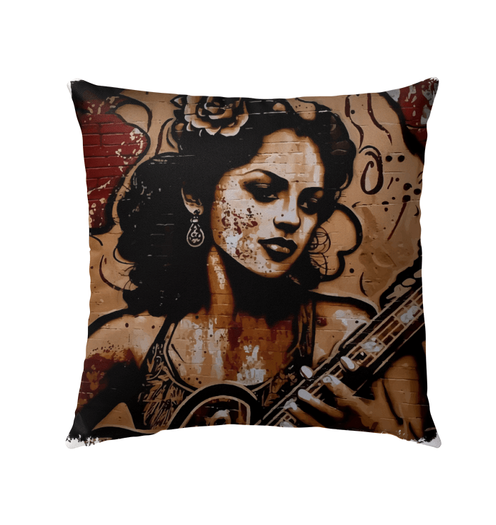 Flowing Passion Roaring Guitar Outdoor Pillow - Beyond T-shirts