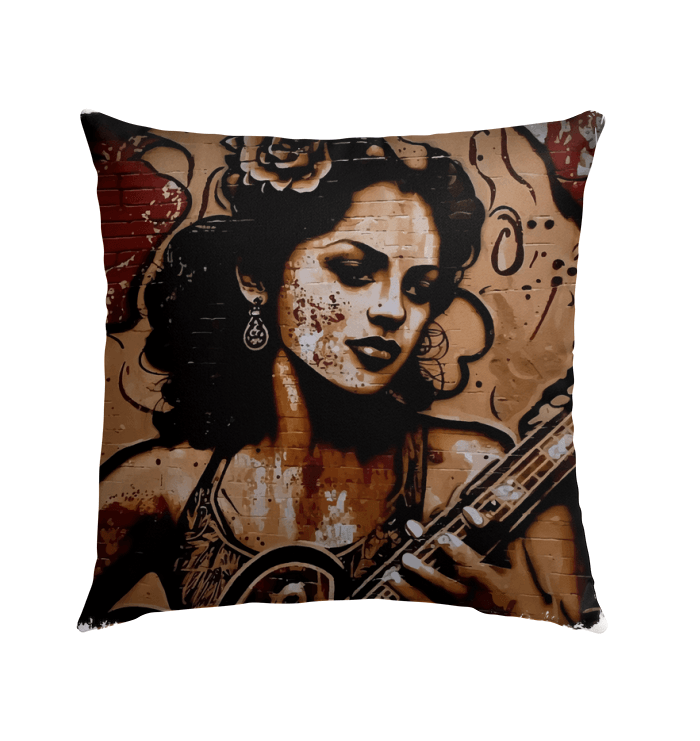 Flowing Passion Roaring Guitar Outdoor Pillow - Beyond T-shirts