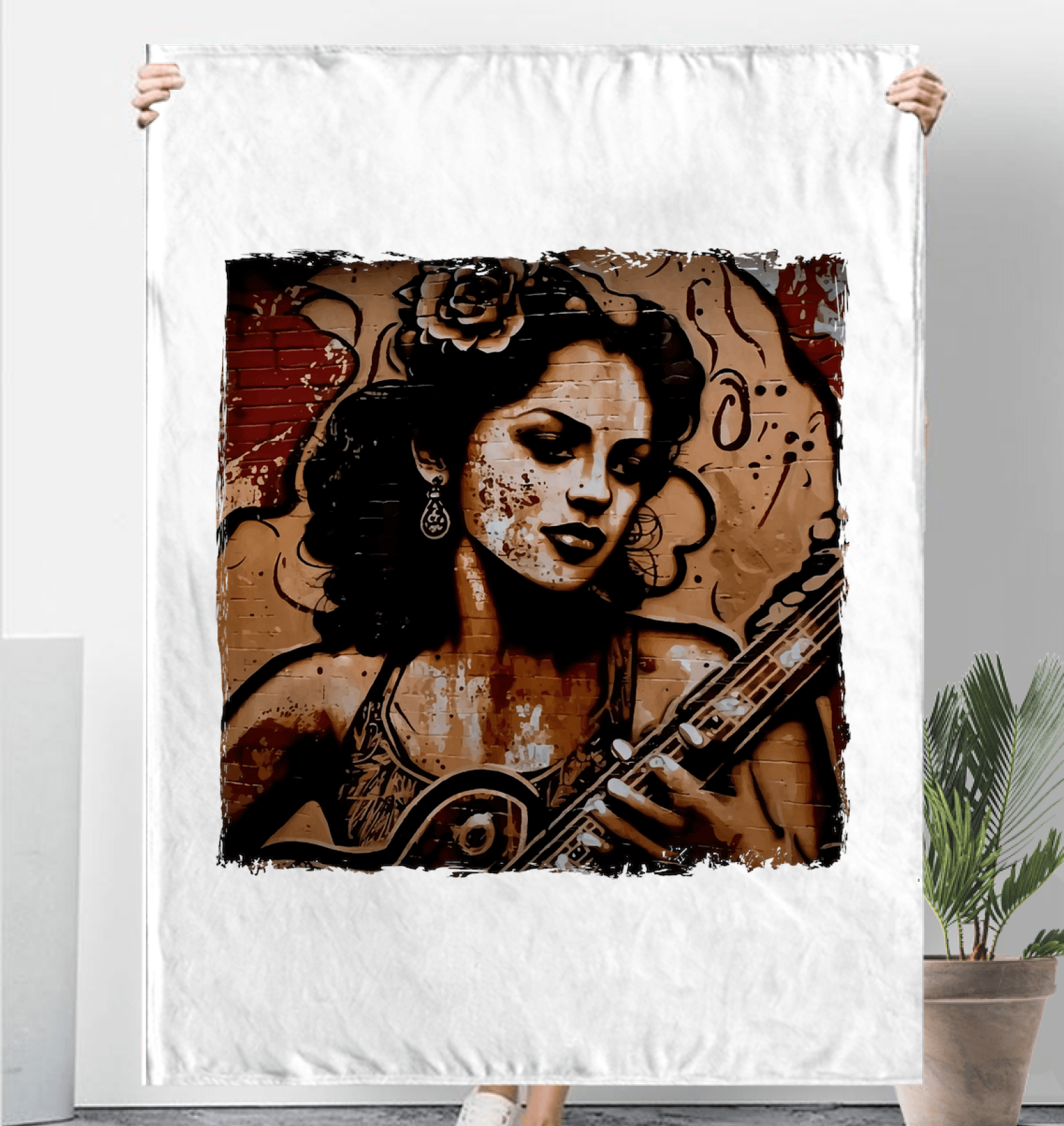 Flowing Passion, Roaring Guitar Sherpa Blanket - Beyond T-shirts