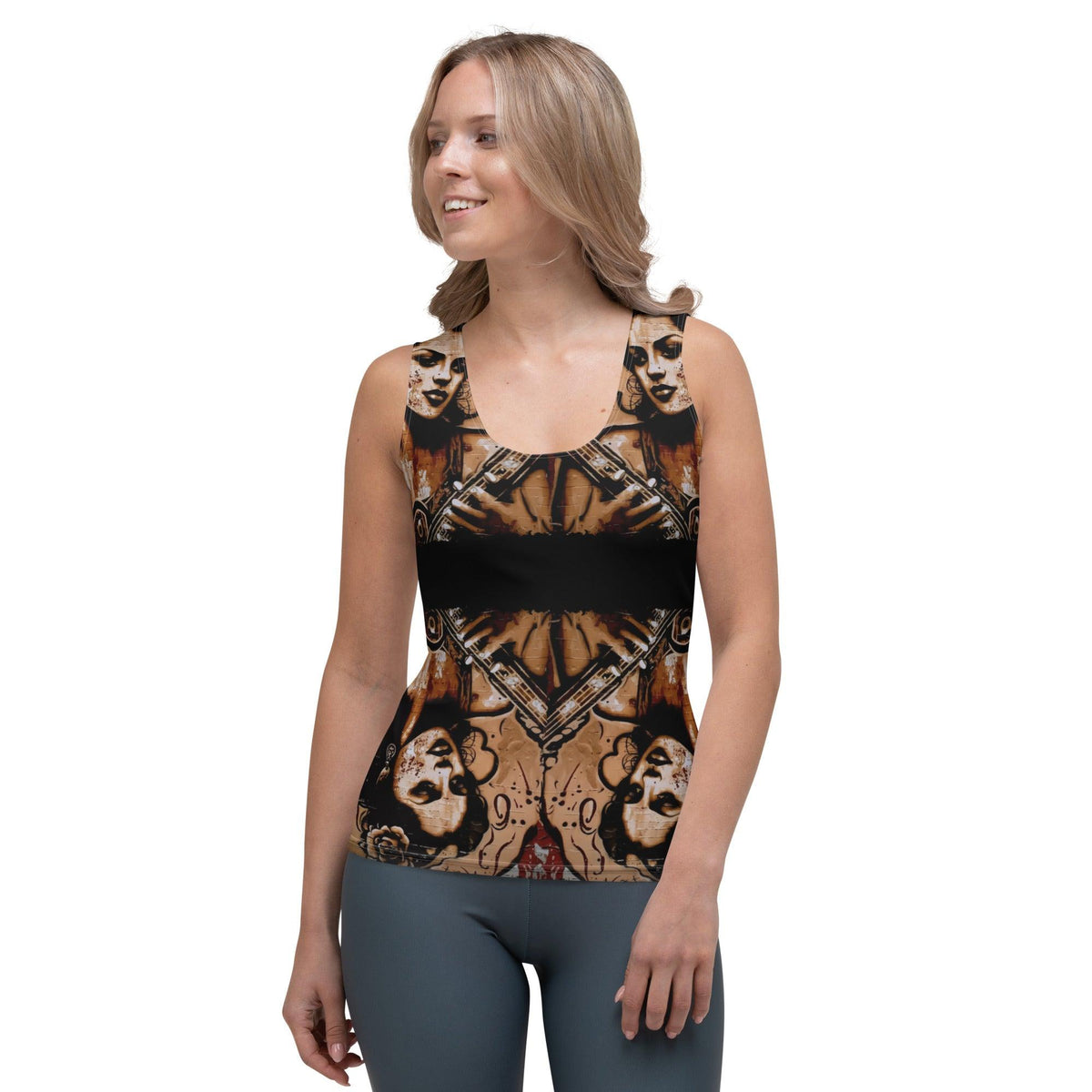 Flowing Passion, Roaring Guitar Sublimation Cut & Sew Tank Top - Beyond T-shirts