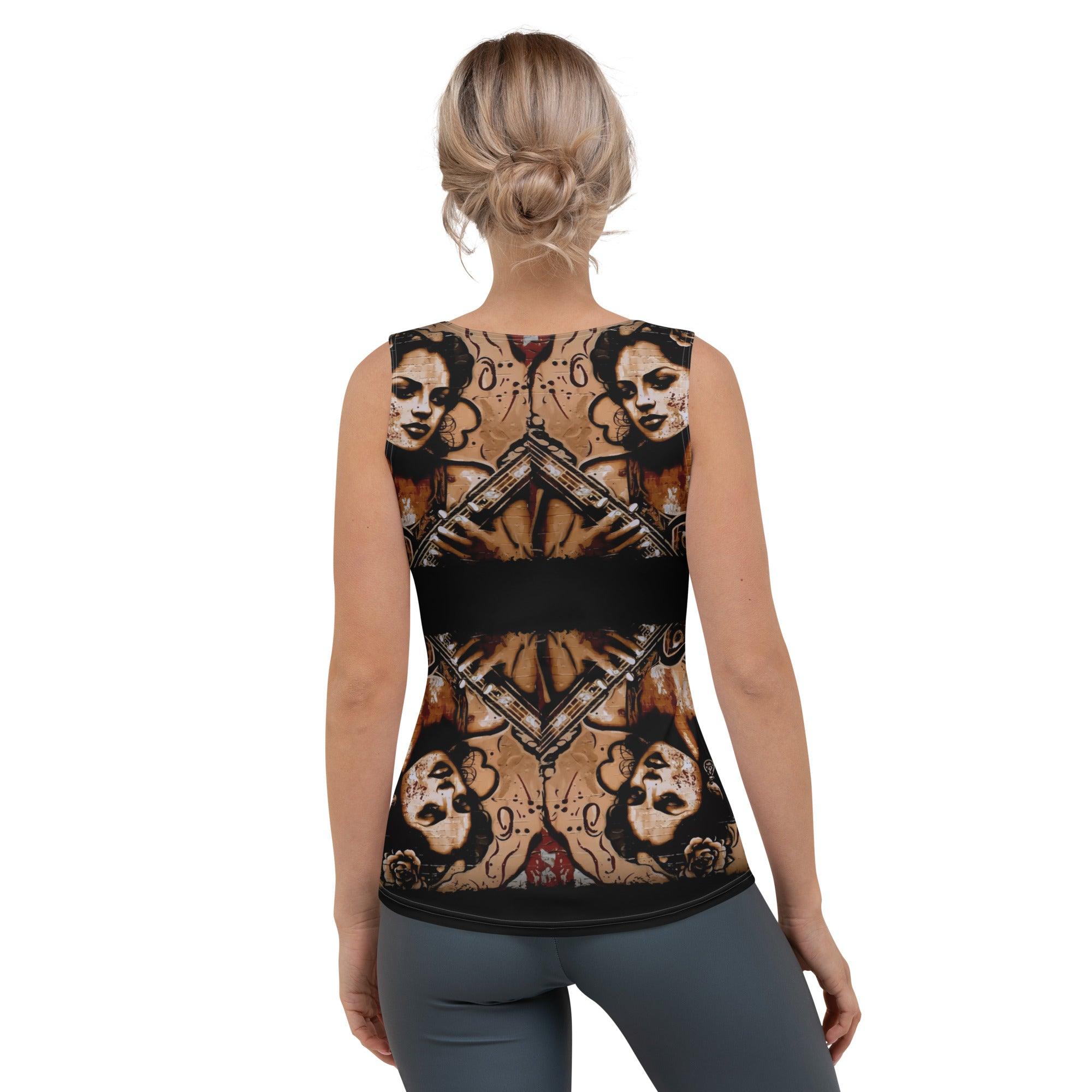 Flowing Passion, Roaring Guitar Sublimation Cut & Sew Tank Top - Beyond T-shirts