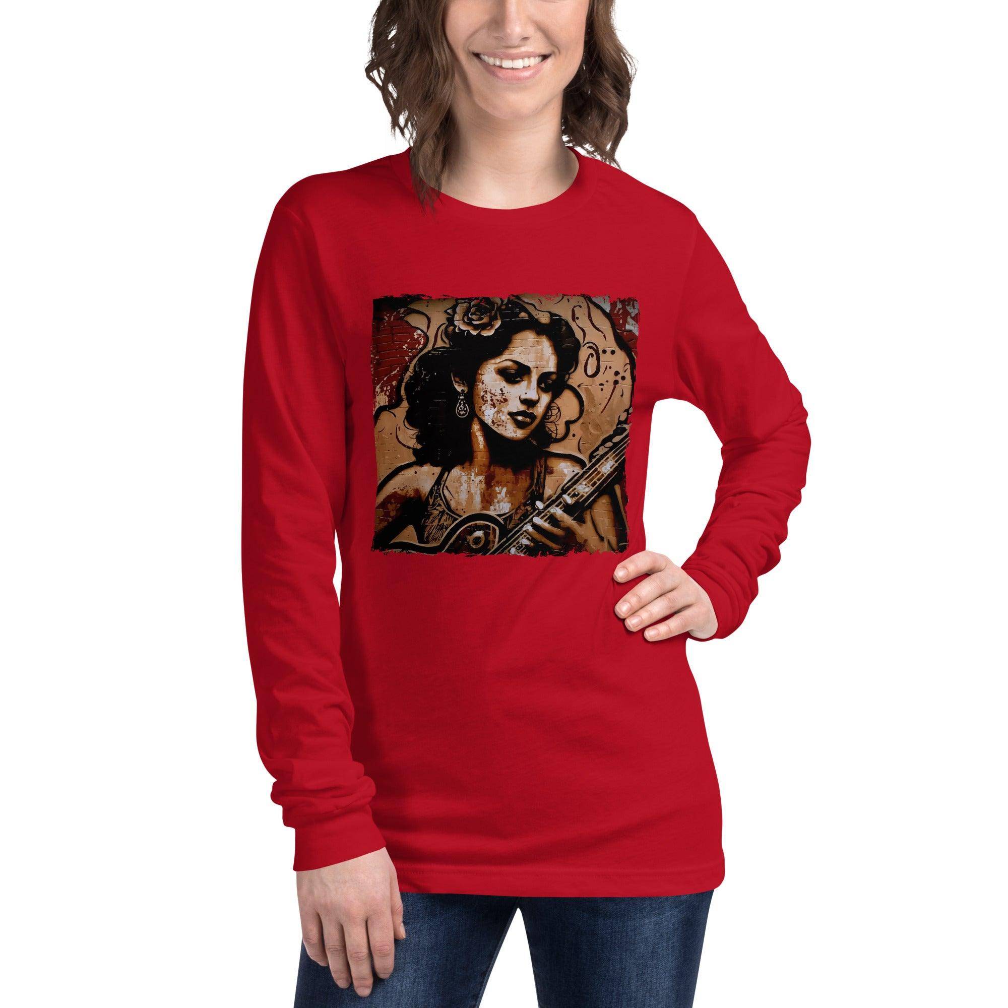 Flowing Passion Roaring Guitar Unisex Long Sleeve Tee - Beyond T-shirts