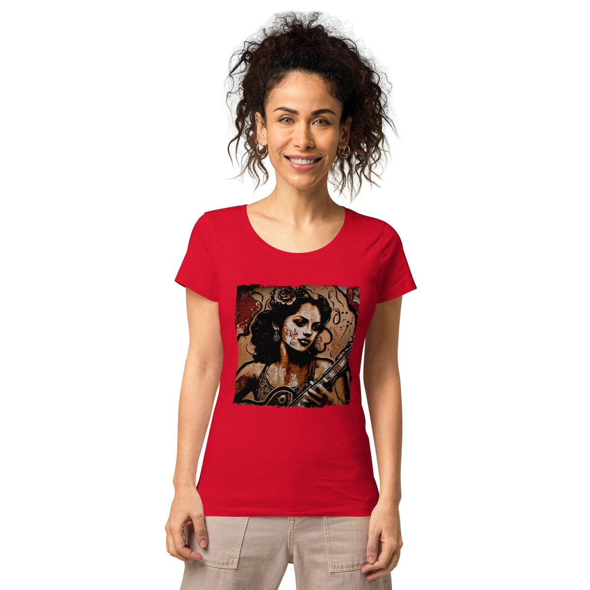 Flowing passion, roaring guitar women’s basic organic t-shirt - Beyond T-shirts