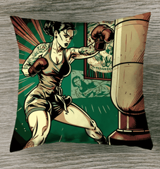 Focus, Train, Conquer, Repeat Outdoor Pillow | Motivational Patio Decor