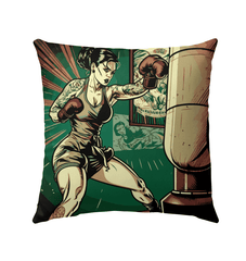 Focus, Train, Conquer, Repeat Outdoor Pillow | Motivational Patio Decor