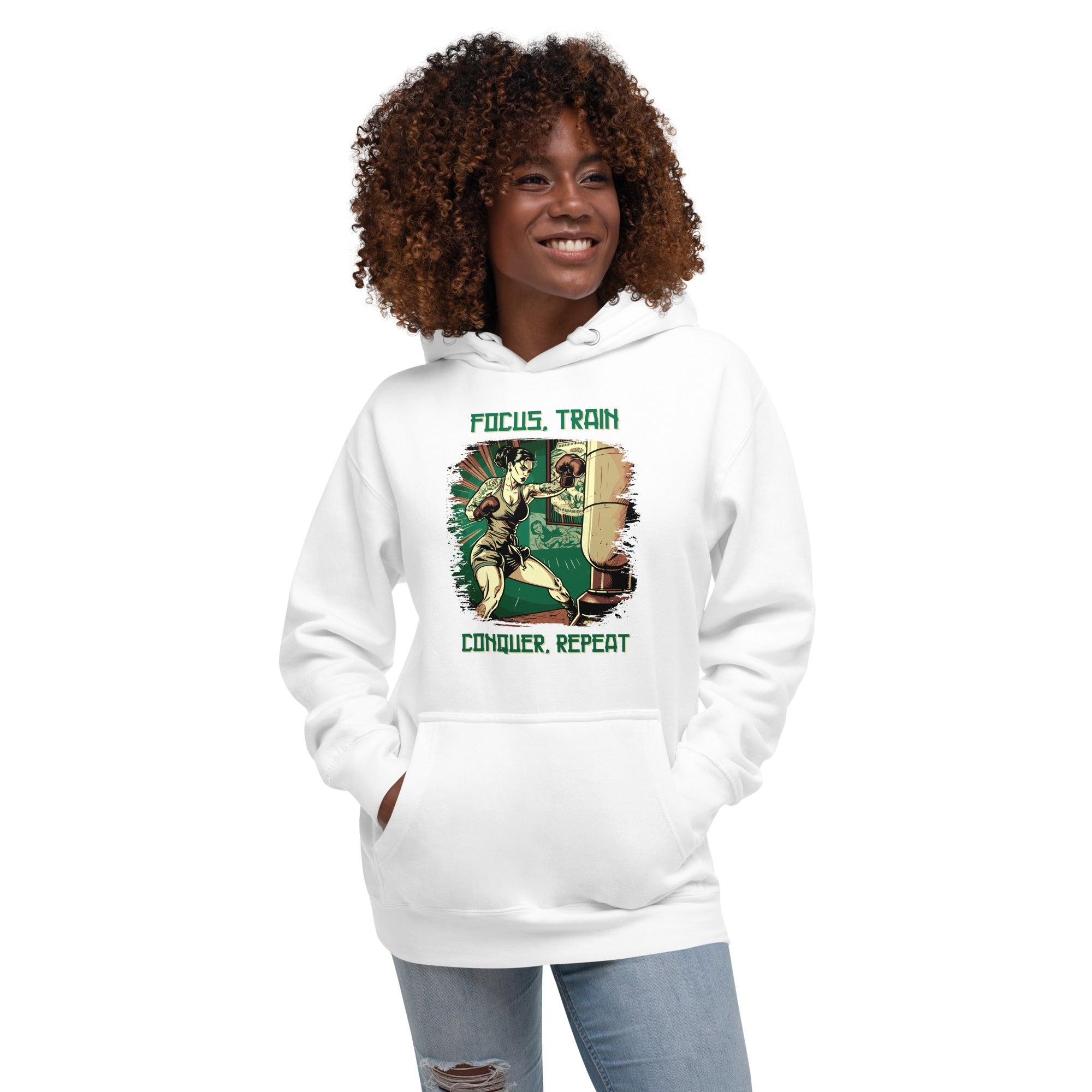 Focus Train Conquer Repeat Unisex Hoodie - Beyond T-shirts