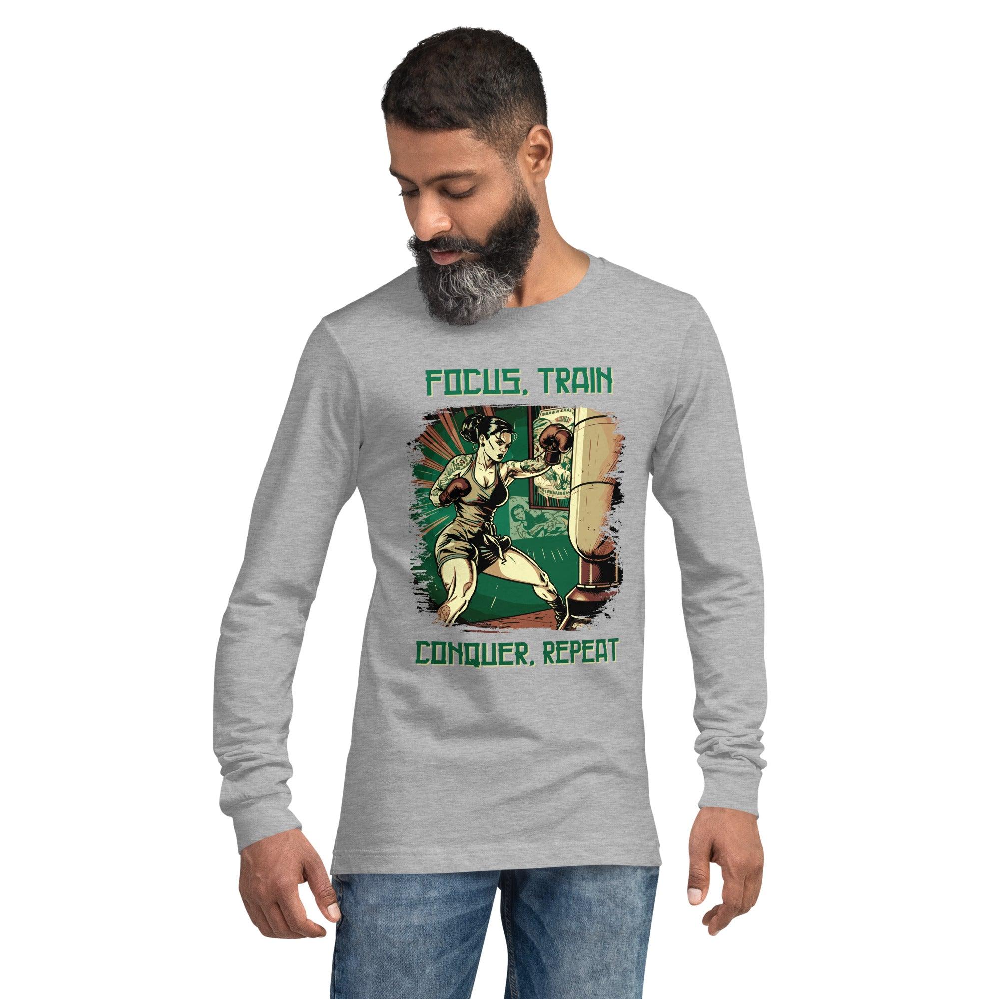 Focus Train Conquer Repeat Unisex Long Sleeve Tee - Beyond T-shirts