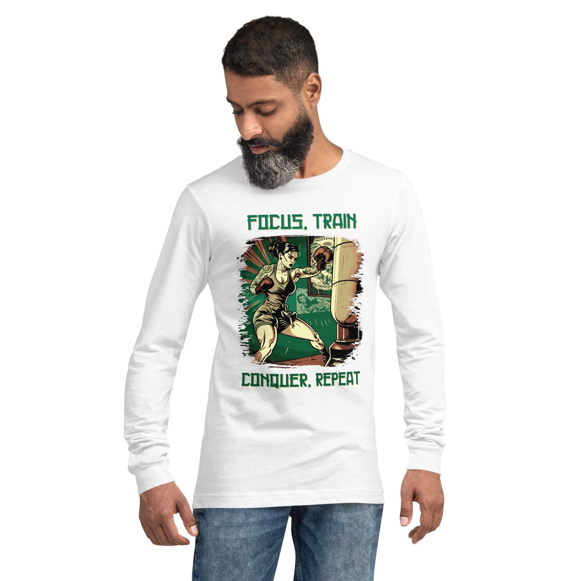 Focus Train Conquer Repeat Unisex Long Sleeve Tee - Beyond T-shirts