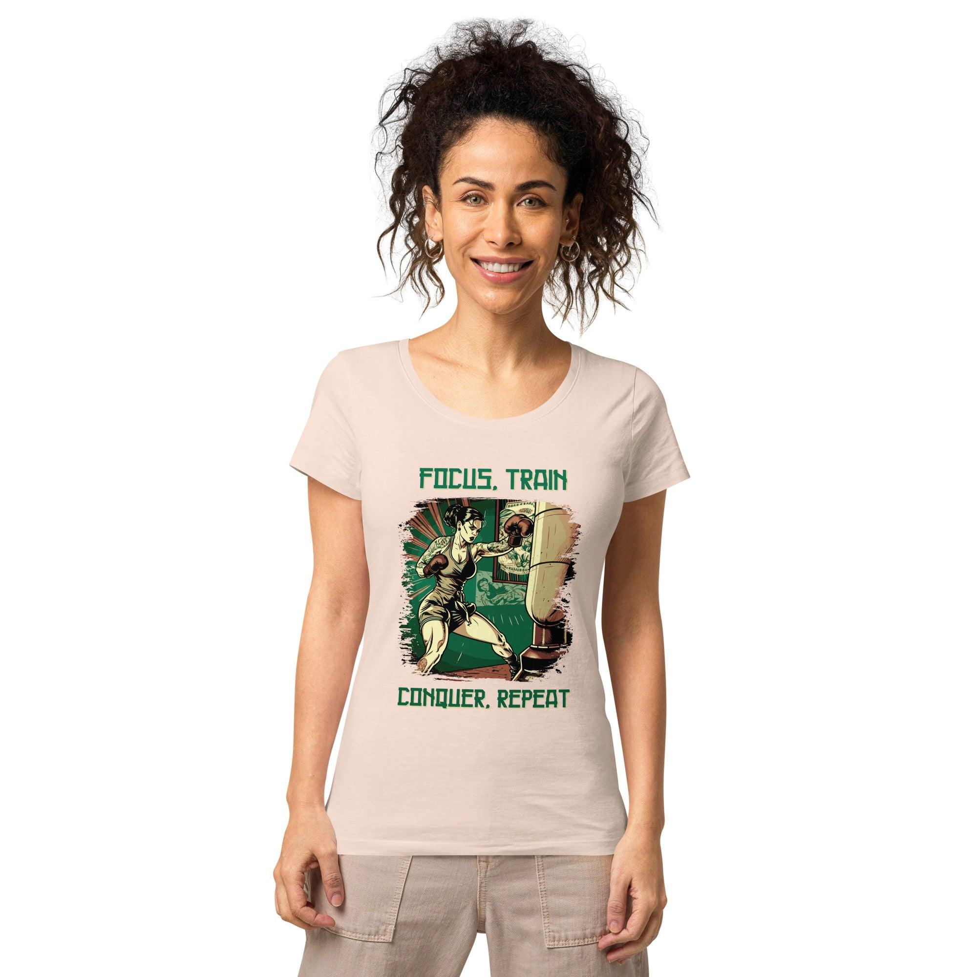 Focus Train Conquer Repeat Women’s Basic Organic T-shirt - Beyond T-shirts