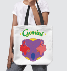 Gemini Basketweave Tote Bag | Zodiac Series 5 - Beyond T-shirts