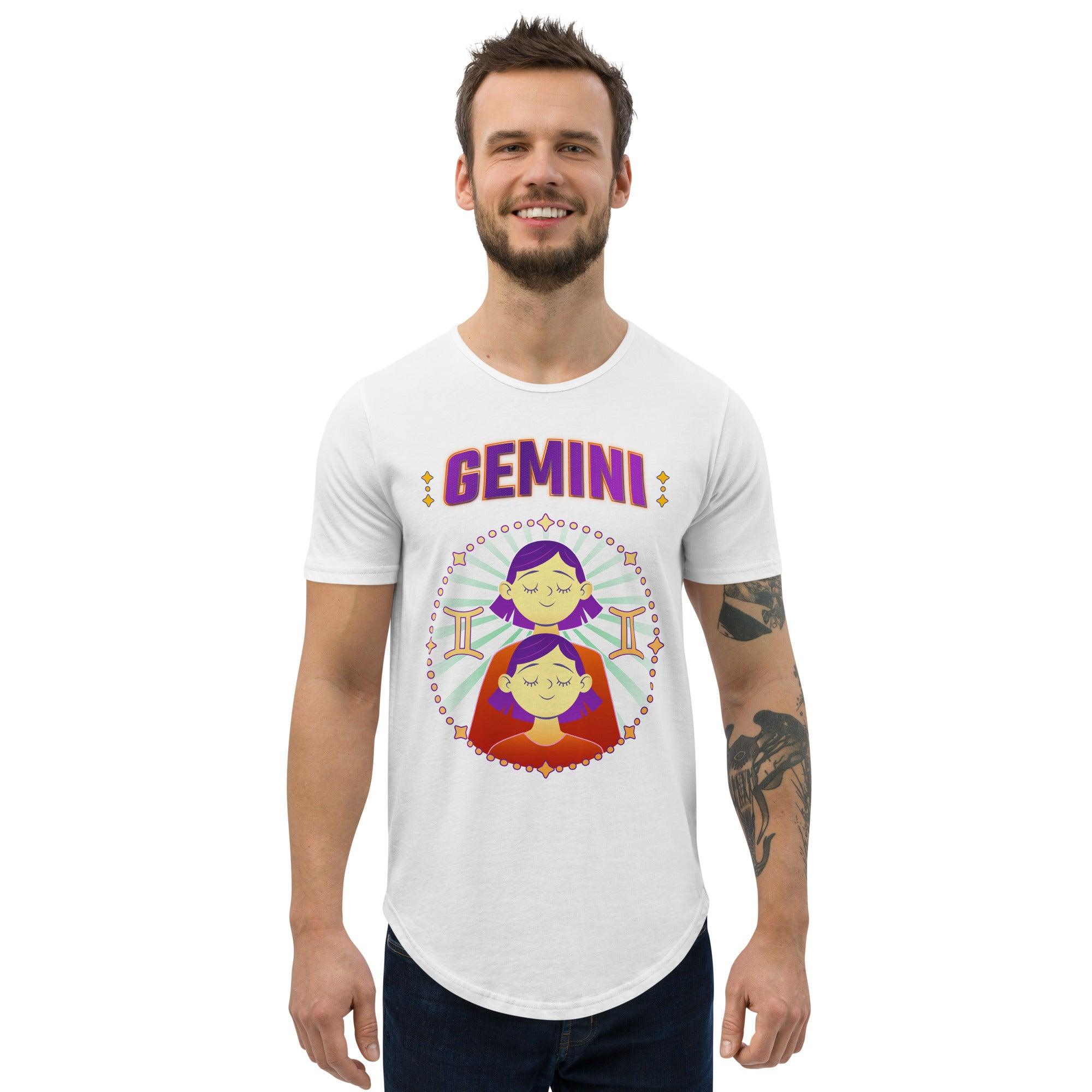 Gemini Men's Curved Hem T-Shirt | Zodiac Series 1 - Beyond T-shirts