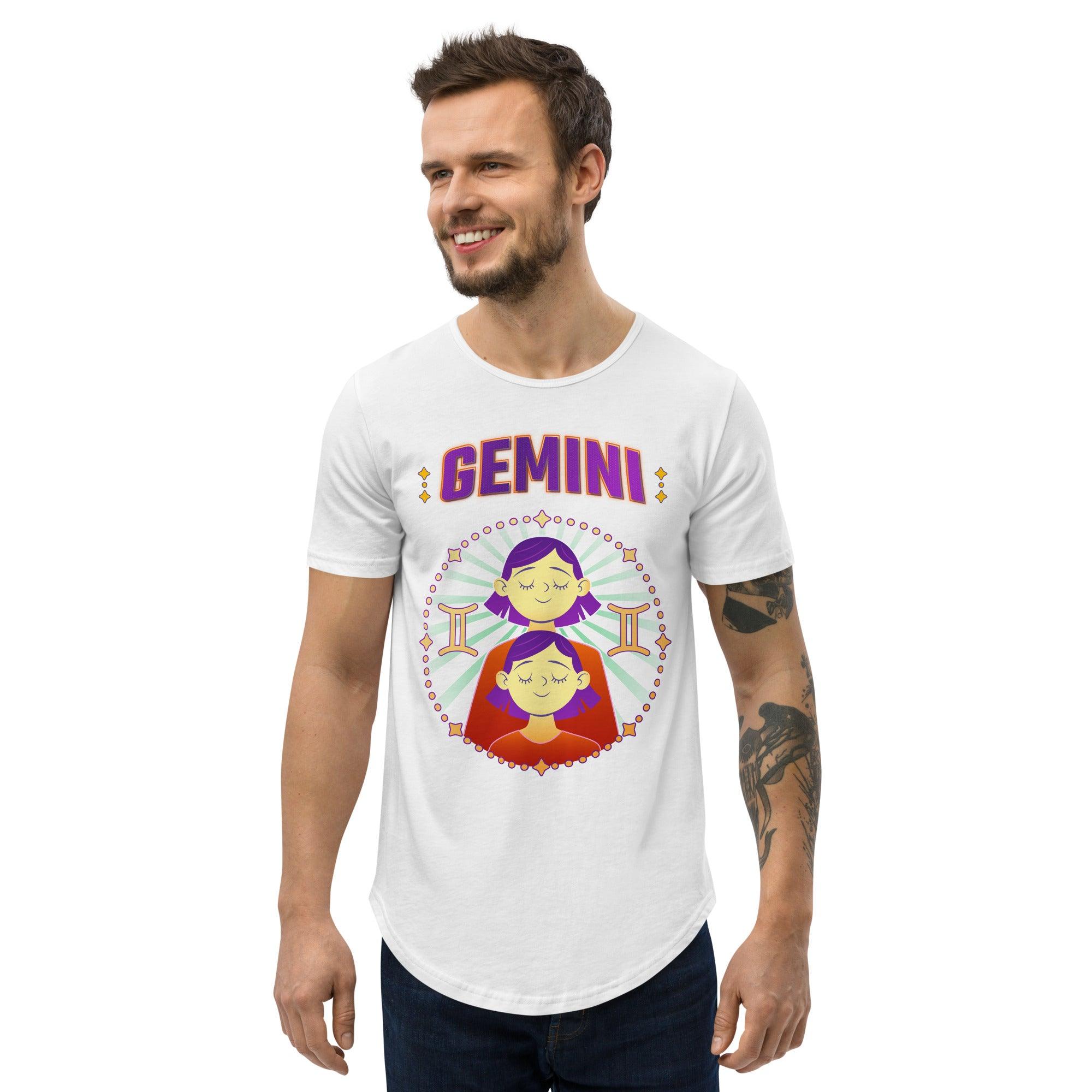 Gemini Men's Curved Hem T-Shirt | Zodiac Series 1 - Beyond T-shirts