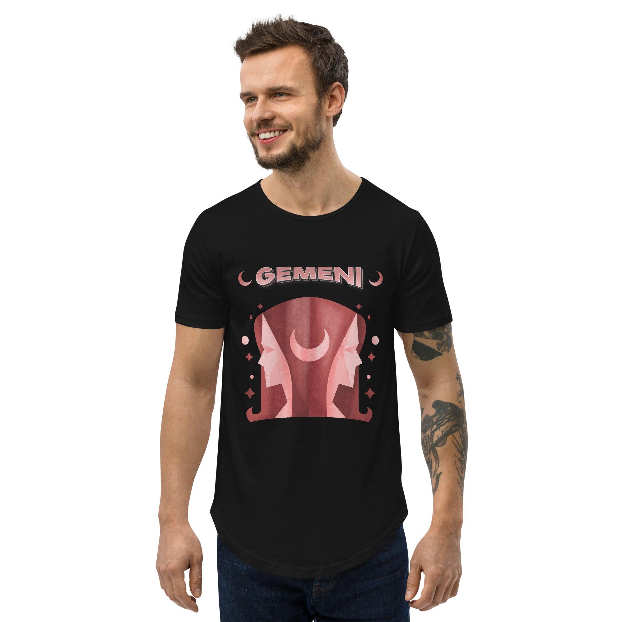 Gemini Men's Curved Hem T-Shirt | Zodiac Series 2 - Beyond T-shirts