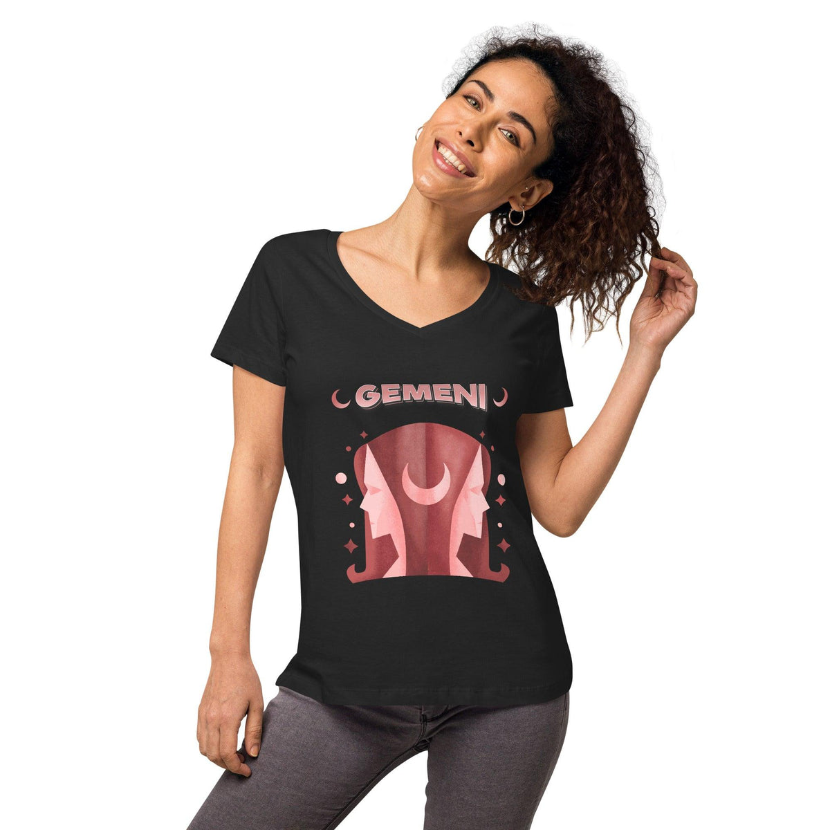Gemini Women’s Fitted V-neck T-shirt | Zodiac Series 2 - Beyond T-shirts