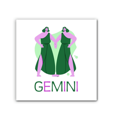 Gemini Wrapped Canvas 12x12 | Zodiac Series 4 - Beyond T-shirts