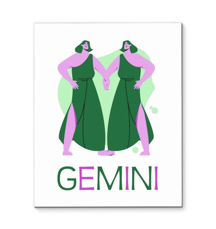 Gemini Wrapped Canvas 16x20 | Zodiac Series 4 - Beyond T-shirts