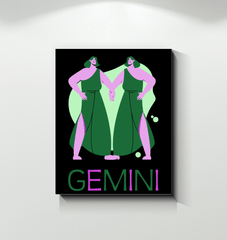 Gemini Wrapped Canvas 8x10 | Zodiac Series 4 - Beyond T-shirts