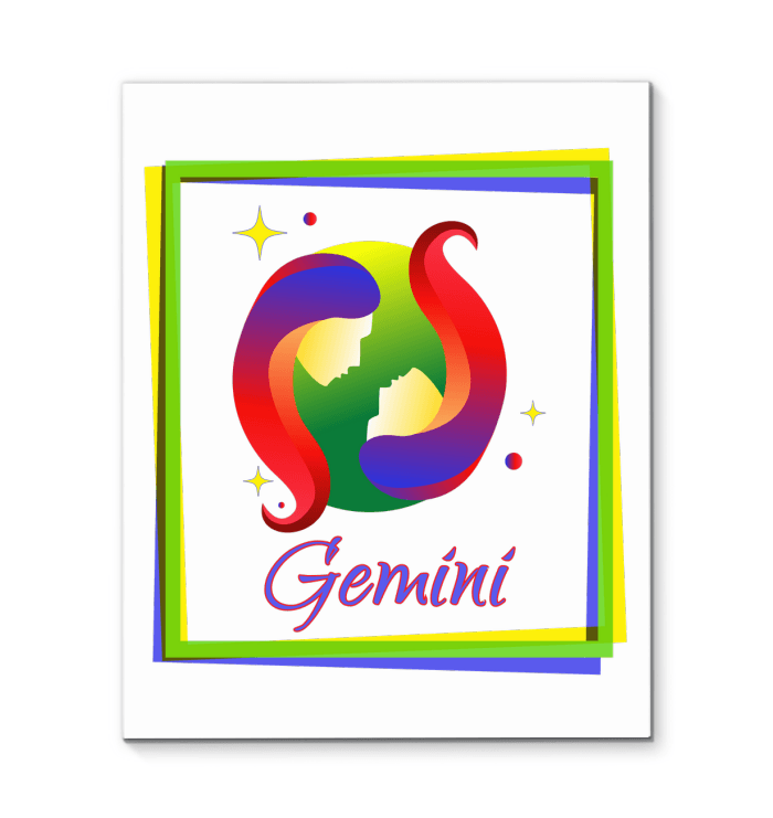 Gemini Wrapped Canvas | Zodiac series 3 - Beyond T-shirts